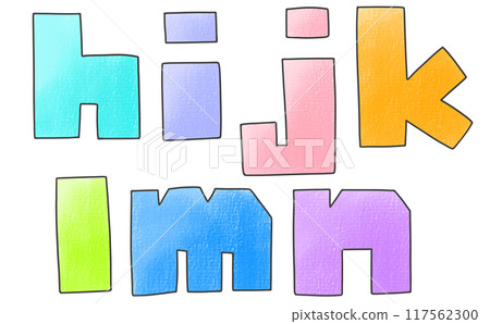 A loose and simple jagged version of the lowercase alphabet "hijklmn" 117562300