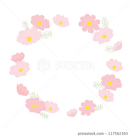 Stylish frame material with illustrations of cosmos 117562303