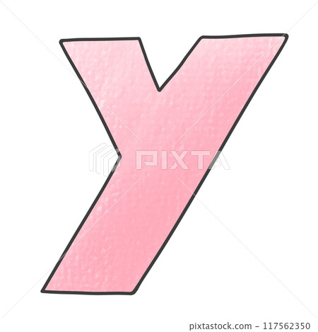 A simple, loosely-written version of the alphabet "y" in a jagged, analog style 117562350