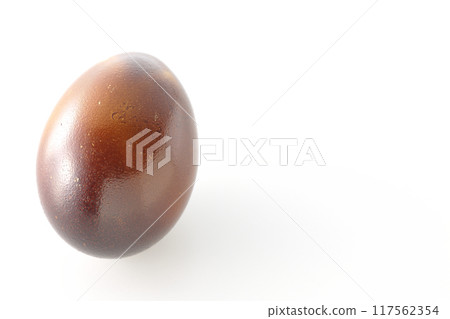 Smoked eggs photographed on a white background Smoked eggs photographed on a white background 117562354