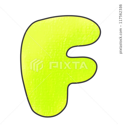 寬鬆簡單的大寫字母“F”圓形版本模擬風格 寬鬆簡單的大寫字母“F”圓形版本模擬風格 117562386