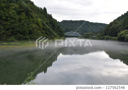 River fog in Tadami River 117562546