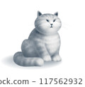 Cartoon fat cat. Vector illustration 117562932