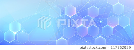 Medical and tech background with hexagon pattern 117562939