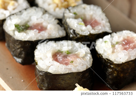 Assorted rolled sushi 117563733