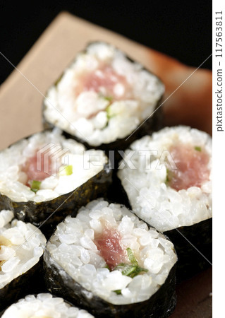 Assorted rolled sushi 117563811