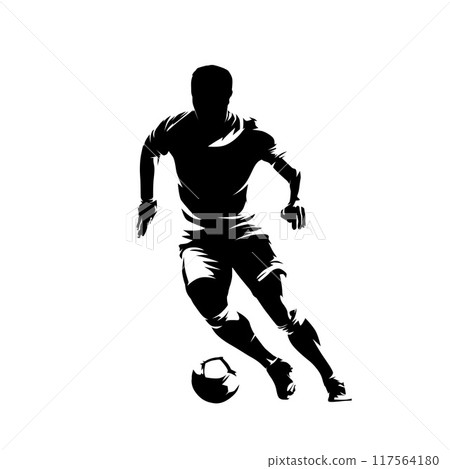 Football player, soccer, abstract isolated vector silhouette, front view Football player, soccer, abstract isolated vector silhouette, front view 117564180