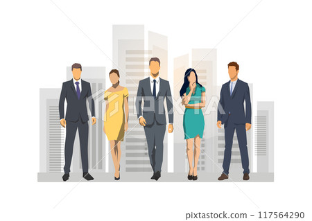 Business people, flat design vector illustration. group of men and women Business people, flat design vector illustration. group of men and women 117564290