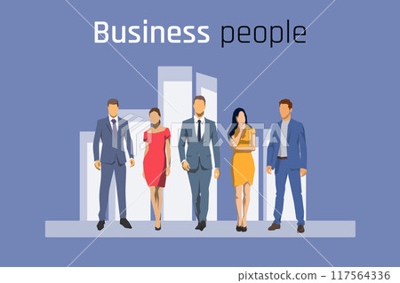 Business people, flat design vector illustration. group of men and women Business people, flat design vector illustration. group of men and women 117564336