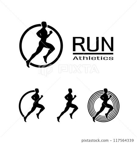 Run, sport athletic logo, set of vector logos Run, sport athletic logo, set of vector logos 117564339