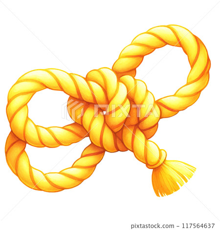 A yellow rope with a white background 117564637