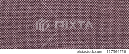 Texture brown background from woven textile material with wicker pattern, macro. Vintage umber fabric cloth 117564756