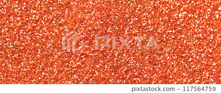 Orange sparkling background from small sequins, macro. Ginger shiny backdrop with glitter pattern. Orange sparkling background from small sequins, macro. Ginger shiny backdrop with glitter pattern. 117564759