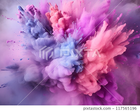 Pink Purple Smoke Explosion Background AI Artwork 117565196