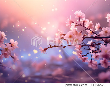 Pink Springtime Flowers Magical AI Artwork 117565200