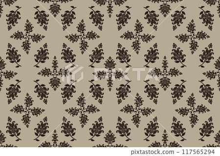 Ikat tribal Indian seamless pattern. Ethnic Aztec fabric carpet mandala ornament native boho chevron textile.Geometric African American oriental traditional vector illustrations. Embroidery style. Ikat tribal Indian seamless pattern. Ethnic Aztec fabric carpet mandala ornament native boho chevron textile.Geometric African American oriental traditional vector illustrations. Embroidery style. 117565294
