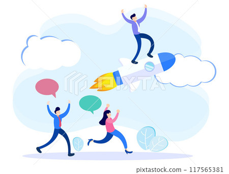 Illustration vector graphic cartoon character of leadership Illustration vector graphic cartoon character of leadership 117565381