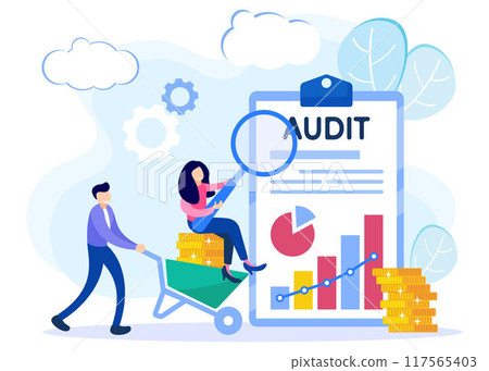 Illustration vector graphic cartoon character of audit Illustration vector graphic cartoon character of audit 117565403