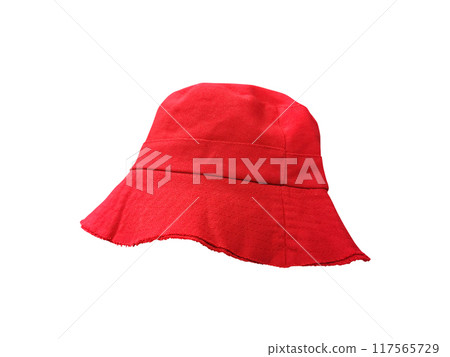 red bucket hat isolated on white red bucket hat isolated on white 117565729