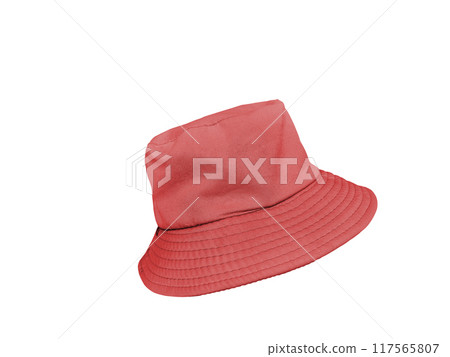red bucket hat isolated on white red bucket hat isolated on white 117565807