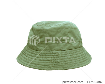 green bucket hat isolated on white background 117565882