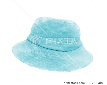 blue bucket hat on a white background 117565886