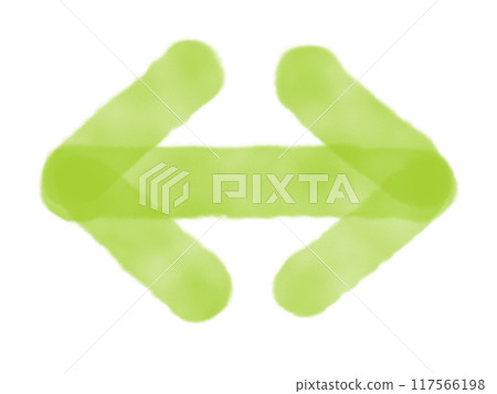 水彩風格箭頭指向雙向(黃綠色) 水彩風格箭頭指向雙向(黃綠色) 117566198