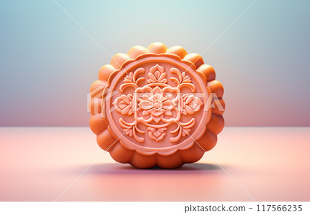 美味的月饼3D插画素材 117566235