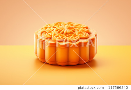 美味的月饼3D插画素材 117566240