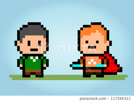 8-bit pixels hero avatar. Game character in vector illustration 117566321