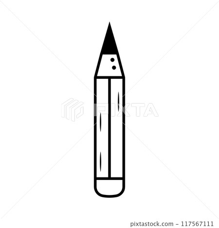 Pencil doodle icon. Line art education or school symbol. Pencil doodle icon. Line art education or school symbol. 117567111