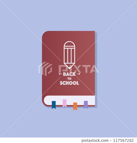 Book with colorful bookmarks. Back to school concept. Book with colorful bookmarks. Back to school concept. 117567282