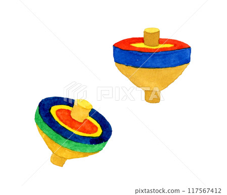 相框手繪水彩插畫素材/新年賀卡素材 117567412