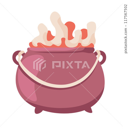 Cauldron with Bubbling Witch Potion 117567502