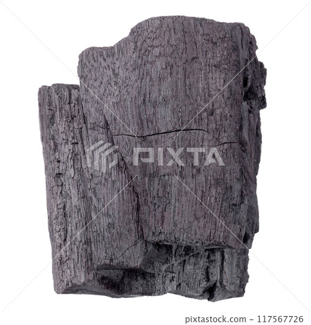Natural wood charcoal Isolated on white background Natural wood charcoal Isolated on white background 117567726
