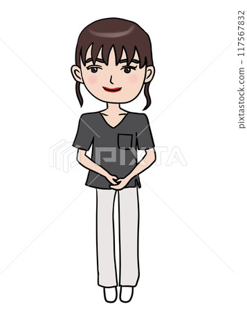 Illustration of a nurse bowing 117567832