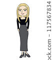 Full body illustration of a white woman 117567834