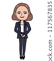 Full body illustration of a woman in a suit 117567835