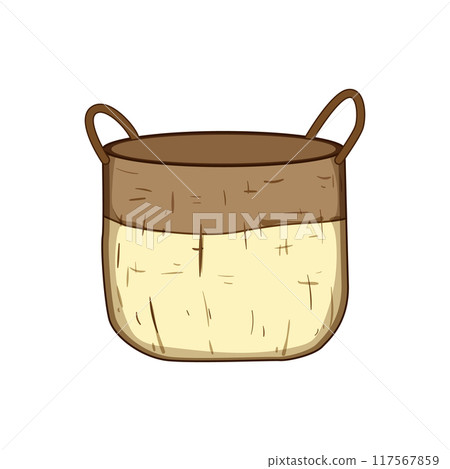portable wicker laundry basket cartoon vector illustration portable wicker laundry basket cartoon vector illustration 117567859