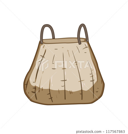 stylish wicker laundry basket cartoon vector illustration 117567863
