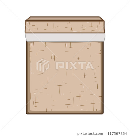 rattan wicker laundry basket cartoon vector illustration 117567864
