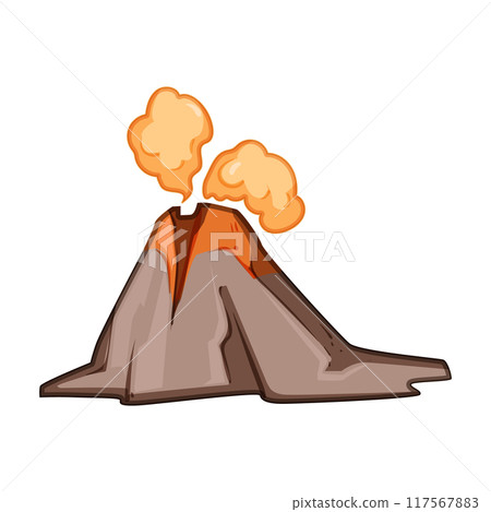 magma volcano eruption cartoon vector illustration 117567883