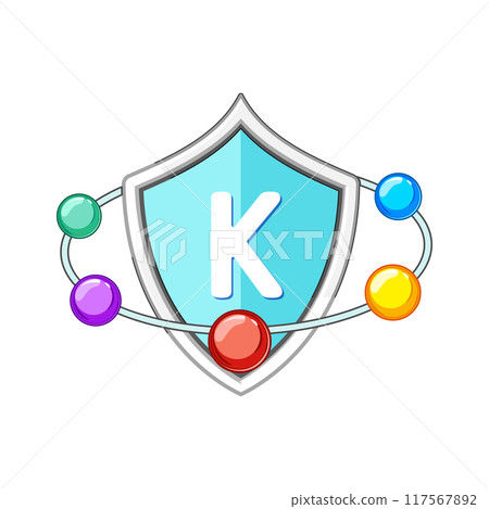 wellness vitamin shield cartoon vector illustration wellness vitamin shield cartoon vector illustration 117567892