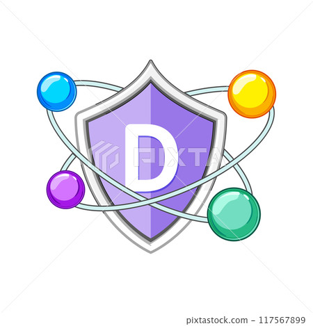 defense vitamin shield cartoon vector illustration 117567899