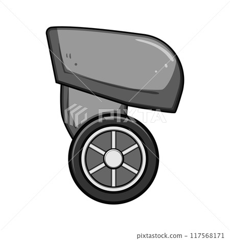 smooth luggage wheels cartoon vector illustration 117568171