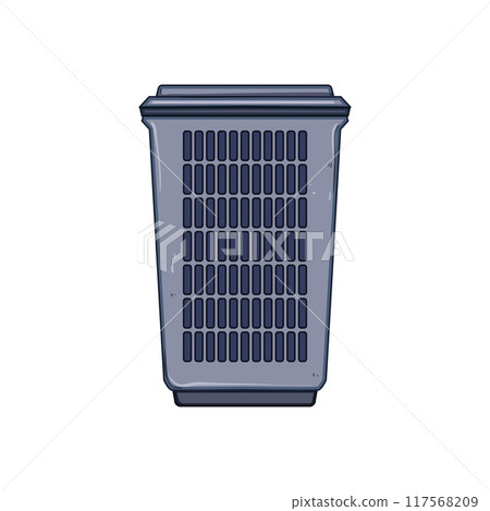 portable laundry basket plastic cartoon vector illustration 117568209