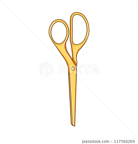 sharp gold scissor cartoon vector illustration sharp gold scissor cartoon vector illustration 117568269