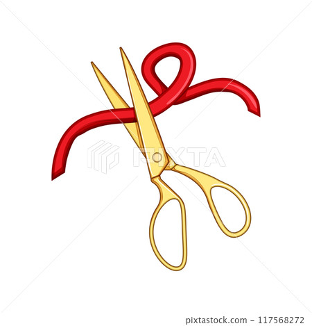 blade gold scissor cartoon vector illustration blade gold scissor cartoon vector illustration 117568272