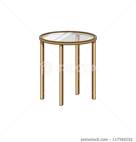 durable glass table cartoon vector illustration 117568282