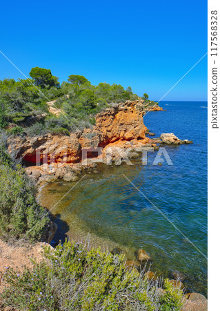 virgin coast of La Ampolla, Catalonia, Spain virgin coast of La Ampolla, Catalonia, Spain 117568328